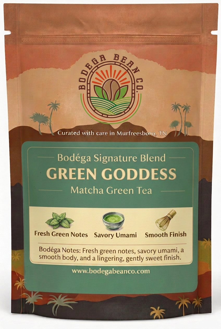 Green Goddess packaging with the supplied logo reference