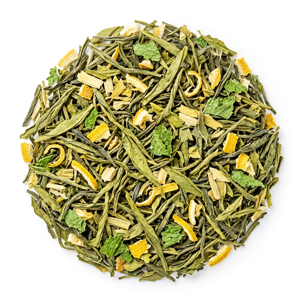 Green Tea Lemonade – Circular Flat Lay