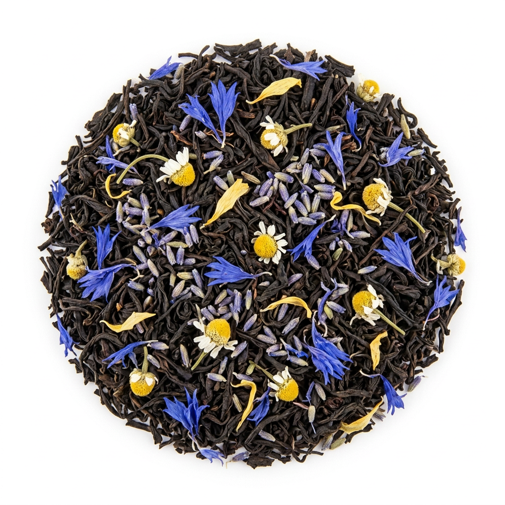 Lavender Grove Black – Circular Flat Lay